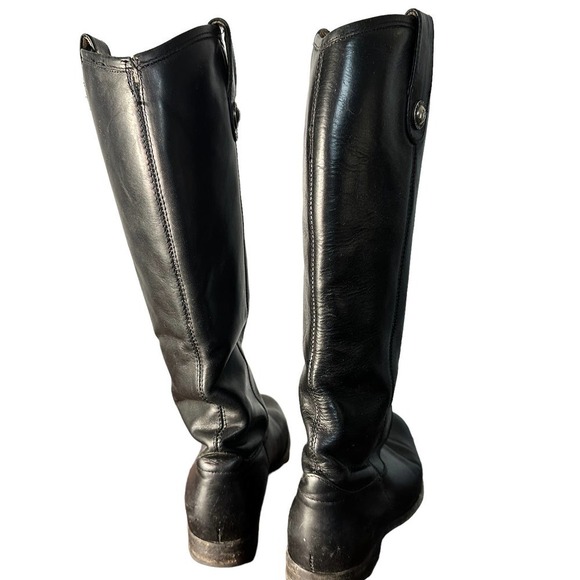 Frye Melissa Button Pull On Black Riding Boots Size 6B - Picture 3 of 13